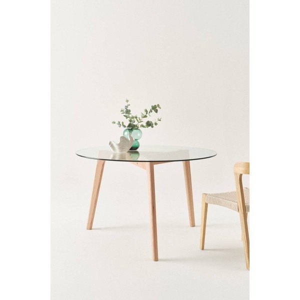 Masă de dining rotundă din lemn de stejar ø 120 cm Malevik – Jotex-image-1