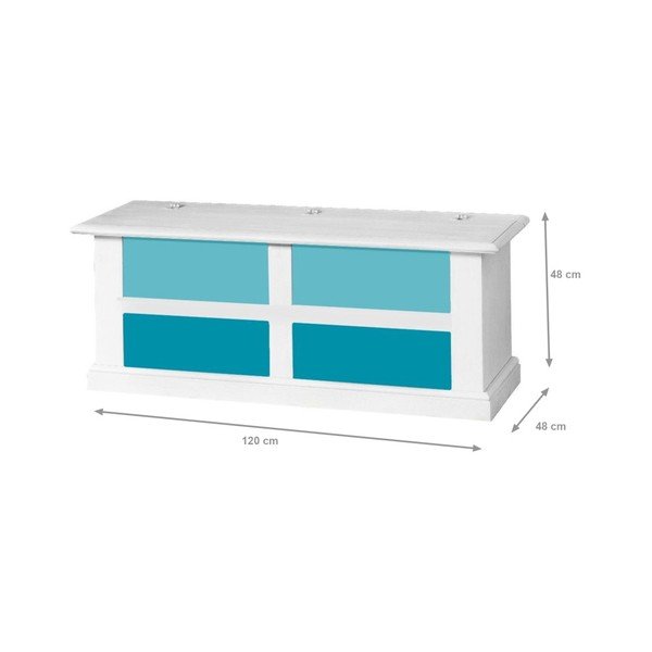 Cufăr cu sertare albastre Evergreen House Chest, alb-image-1