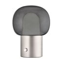 Veioză argintie LED din aluminiu cu abajur din sticlă (înălțime 32 cm) Iris – Blomus