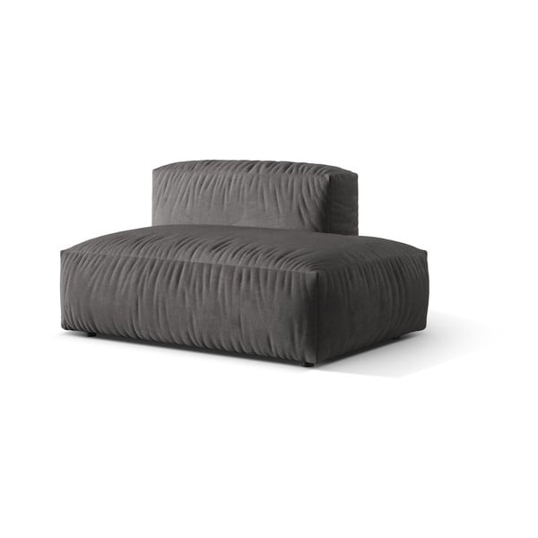 Modul pentru canapea modulară gri cu tapițerie din catifea (cu colț pe partea dreaptă) Martina – Micadoni -image-1