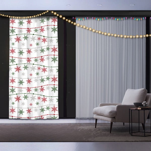 Draperie Crăciun Snowflake Star, 140 x 260 cm