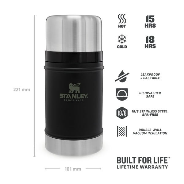 Termos negru pentru mâncare din oțel inoxidabil 700 ml Legendary Classic Black – Stanley-image-4