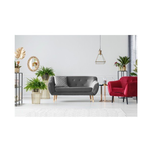 Canapea cu 2 locuri Mazzini Sofas Amelie, gri-image-4