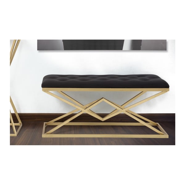 Bancă Mauro Ferretti Piramid, 100 x 40 cm, negru - auriu-image-2