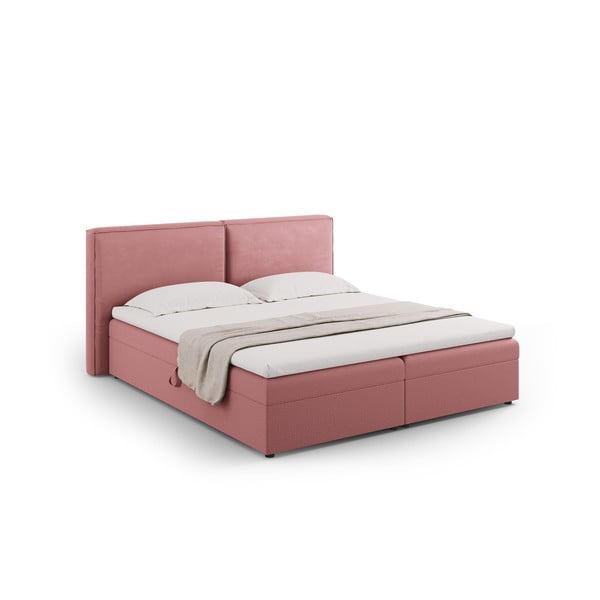 Pat boxspring roz cu spațiu de depozitare 140x200 cm Arendal – Cosmopolitan Design-image-2