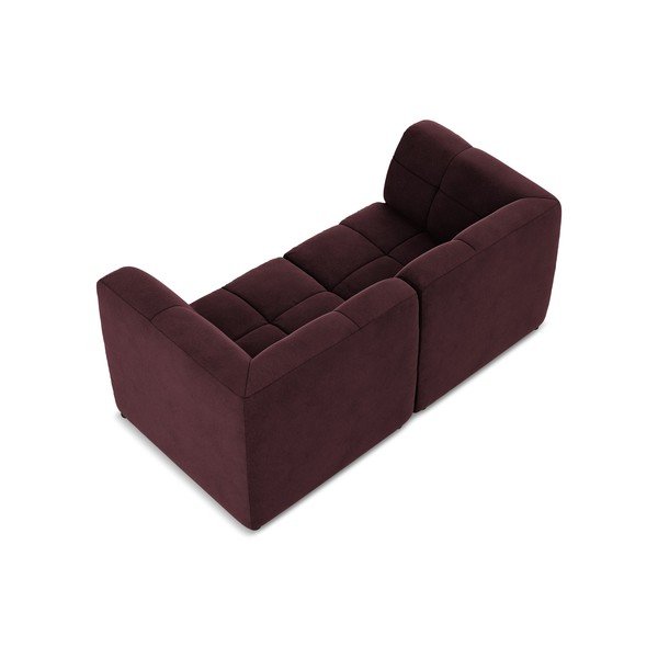 Canapea burgundy cu tapițerie din catifea 180 cm Aloha – Makamii-image-4