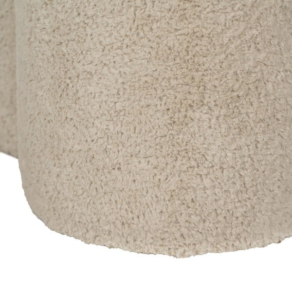 Taburet bej cu tapițerie din țesătură bouclé – Ixia-image-3