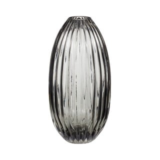 Vază din sticlă Hübsch Smoked, înălțime 30 cm, gri