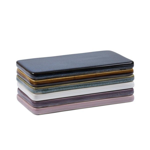 Tavă de servire din ceramică Bitz Mensa, 22 x 12,8 cm, albastru închis-image-1