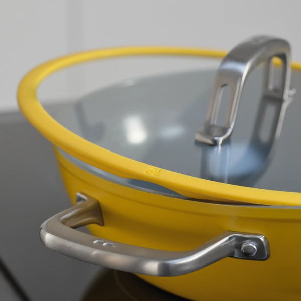 Tigaie tip wok cu capac/cu suprafață ceramică ø 28 cm Meda 3.0 – FABINI-image-2