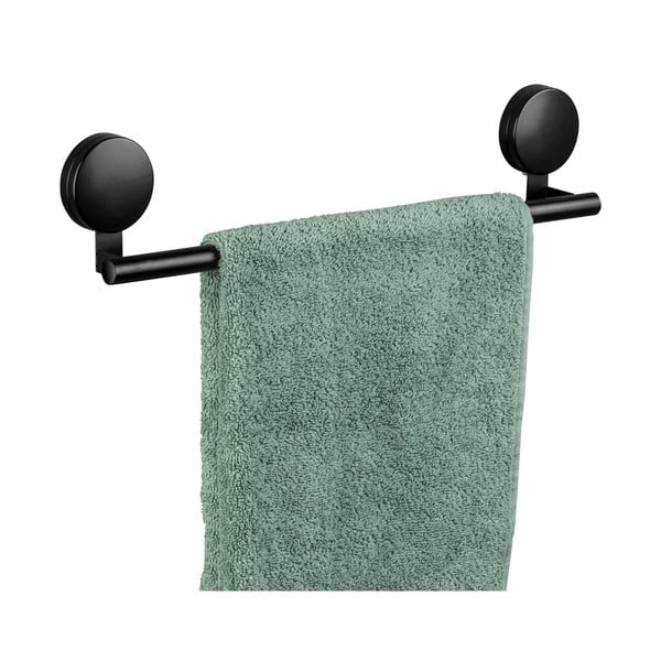 Suport de perete pentru prosoape Wenko Static-Loc® Pavia, lățime 40 cm, negru-image-1