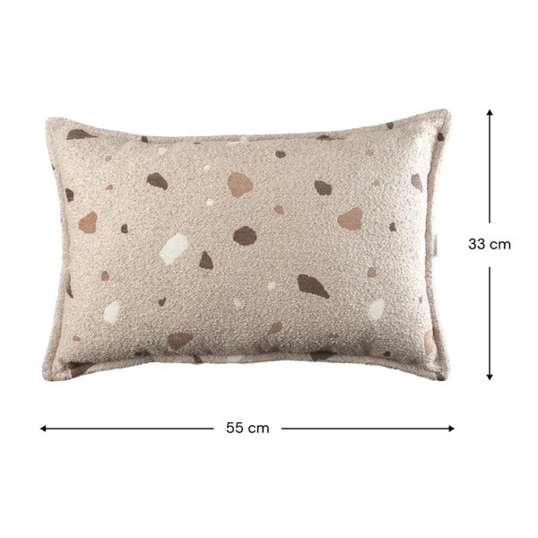 Pernă decorativă pentru copii maro deschis bouclé/chenille Terrazzo Bolster – Wigiwama-image-2