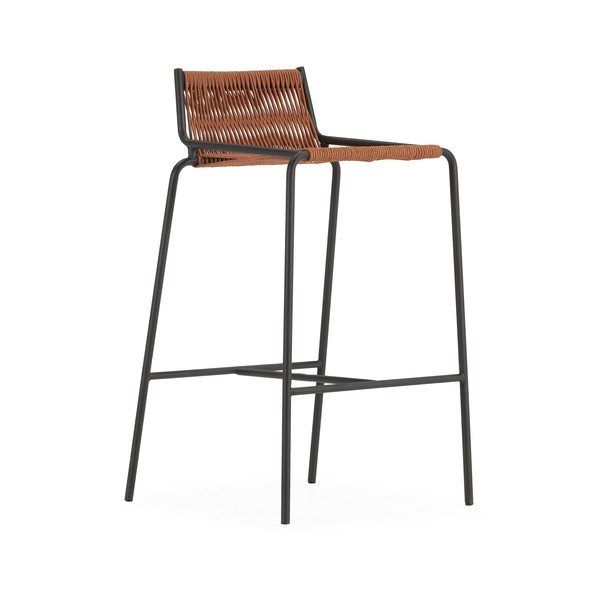 Scaun de bar teracotă din metal (înălțime șezut 65 cm) Emily – Marckeric