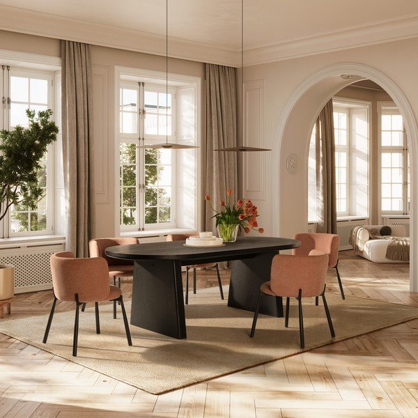 Masă de dining cu aspect de lemn de frasin 100x200 cm Blair – MOME-image-1