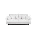 Canapea albă extensibilă/cu spațiu de depozitare cu tapițerie din catifea reiată  215 cm Bjork – Bonami Selection