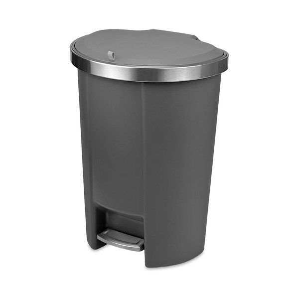 Coș de gunoi gri cu pedală din plastic 50 l – Addis