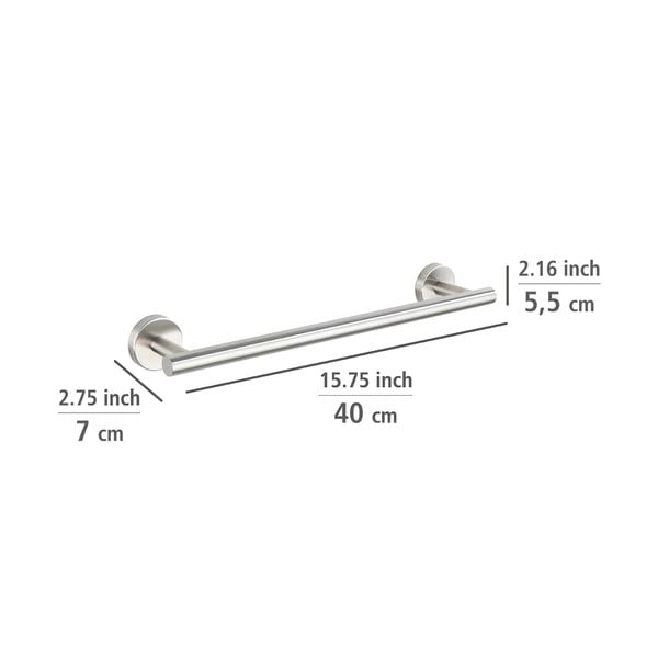 Suport pentru prosoape argintiu mat de montat pe perete din oțel inoxidabil Bosio – Wenko-image-3