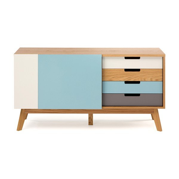 Comodă cu detalii albastre Woodman Chaser-image-2