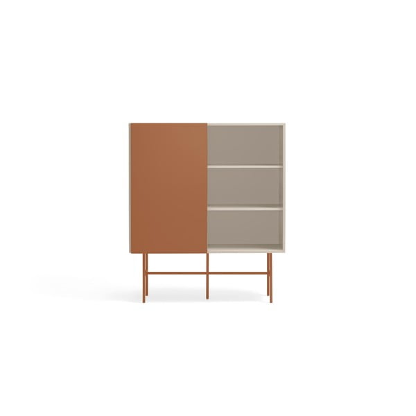 Comodă cărămizie-bej înaltă cu ușă glisantă 120x140 cm Nube – Teulat-image-2