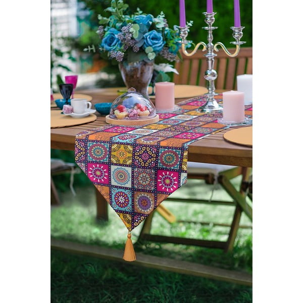 Napron de masă 45x140 cm Mandala Tiles – Minimalist Cushion Covers-image-2