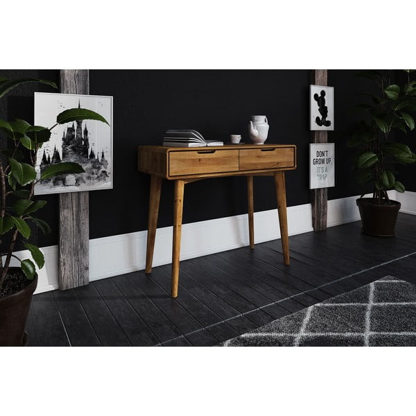 Măsuță de toaletă din stejar 90x40 cm Greg - The Beds-image-2