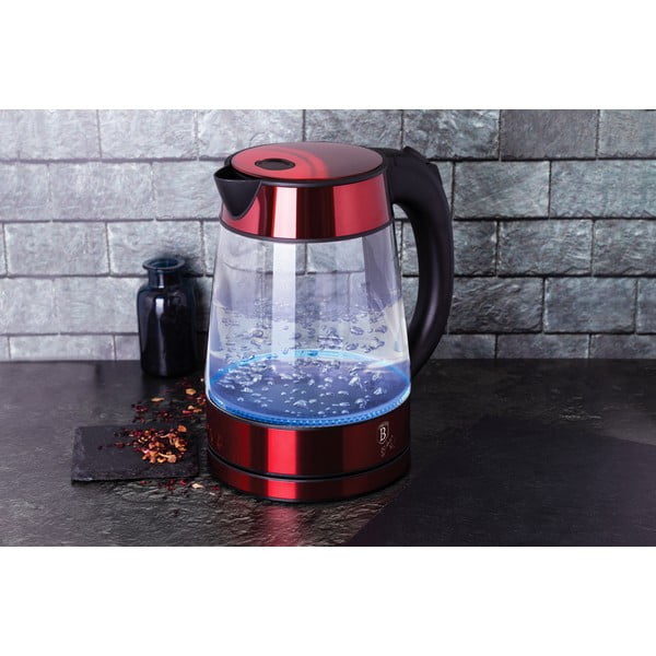 Ceainic electric roșu de 1,7 l Burgundy Metallic Line - BerlingerHaus-image-1