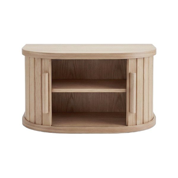 Noptieră în culoare naturală deschisă suspendată/cu rafturi cu aspect de lemn de stejar Meta – Unique Furniture-image-2