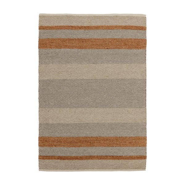 Covor Asiatic Carpets Fields, 160 x 230 cm, taupe-portocaliu