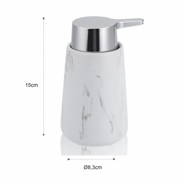 Dozator de săpun lichid alb din ceramică 200 ml Marble - Tomasucci-image-1