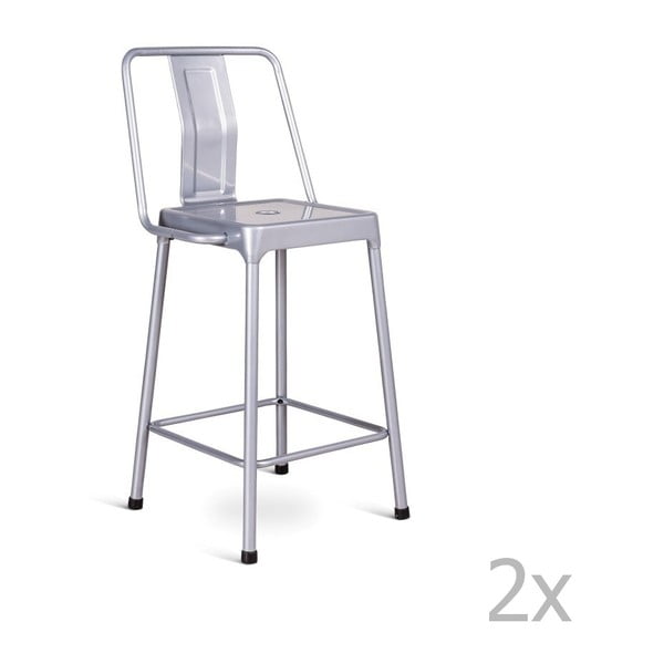 Set 2 scaune bar Design Twist Magoye, argintiu