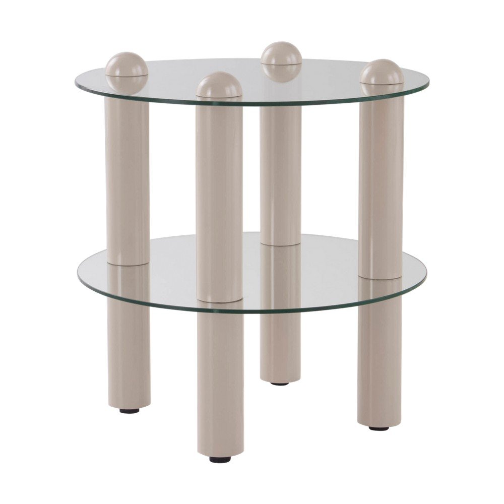 Măsuță auxiliară rotundă din sticlă ø 48 cm Egan – Jotex