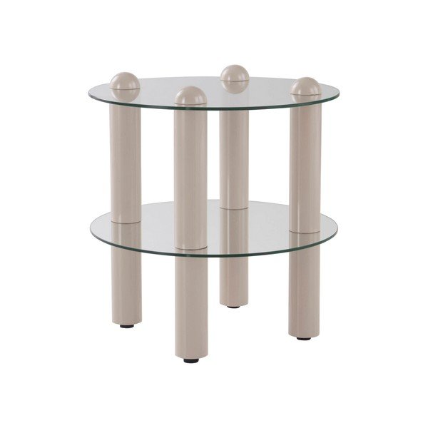 Măsuță auxiliară rotundă din sticlă ø 48 cm Egan – Jotex