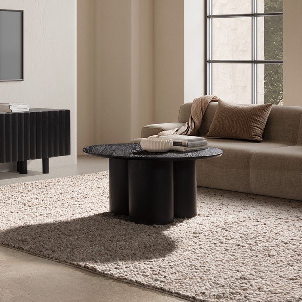 Măsuță de cafea neagră rotundă ø 80 cm Lua – MOME-image-2