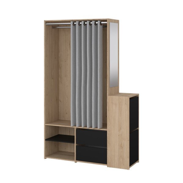 Set pentru hol negru/cu  aspect de lemn de stejar Kit – Tvilum-image-2