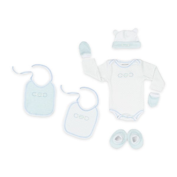 Set îmbrăcăminte bebeluș Naf Naf Tres Chic, detalii albastre