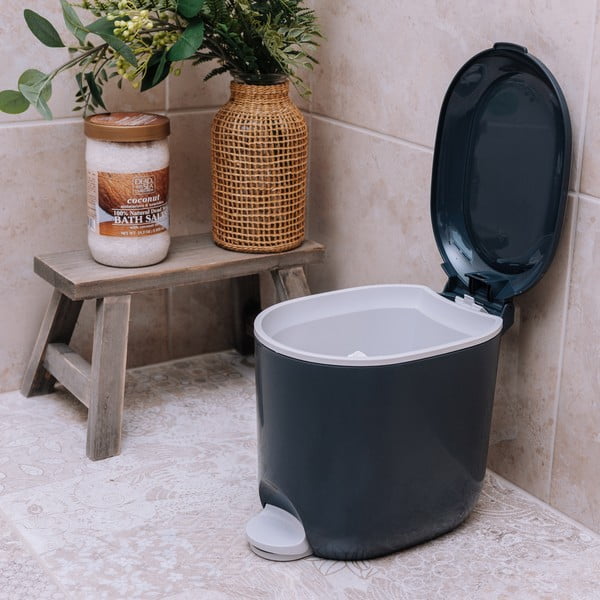 Coș de gunoi gri închis cu pedală din plastic 3,5 l – Addis-image-4