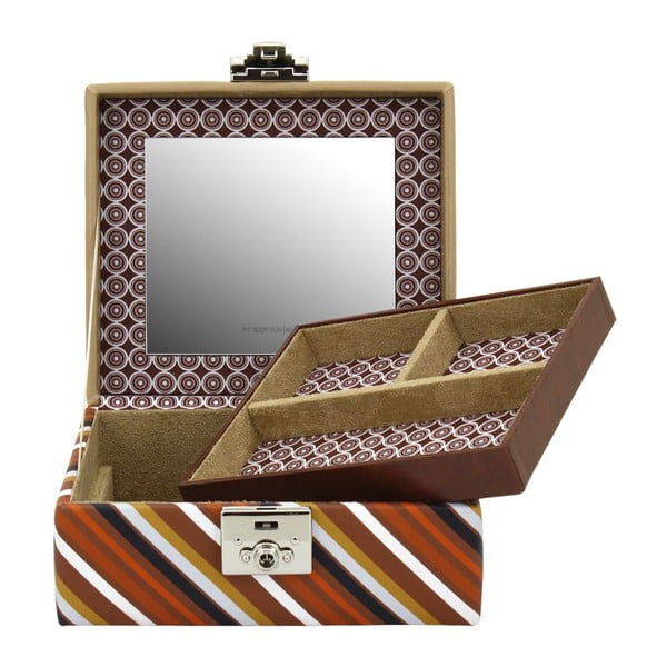 Casetă pentru bijuterii Diagona, 17 x 15 cm, maro