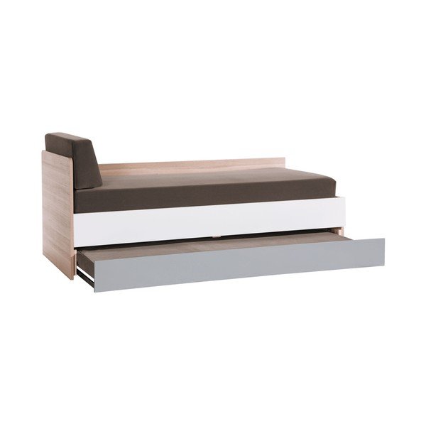 Pat pentru o persoană cu detalii albe și gri Vox Evolve, 90 x 200 cm-image-2