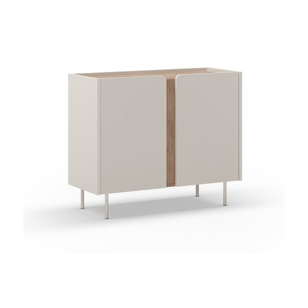 Dulap crem/în culoare naturală cu aspect de lemn de stejar 100x82,5x40 cm Lucile – Marckeric-image-2