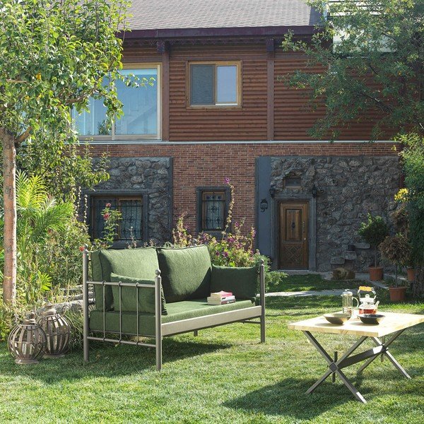 Canapea de grădină verde din metal Lalas – Floriane Garden-image-1