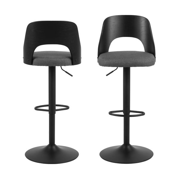 Scaune de bar gri-închis cu înălțime ajustabilă 2 buc. (înălțime șezut 84 cm) Lucy – Actona-image-3