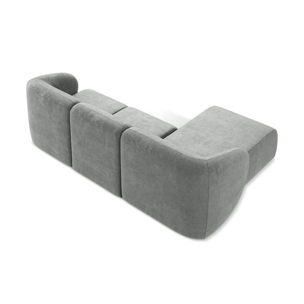 Colțar gri cu tapițerie din chenille (cu colț pe partea stângă/cu șezlong) Lani – Makamii-image-3