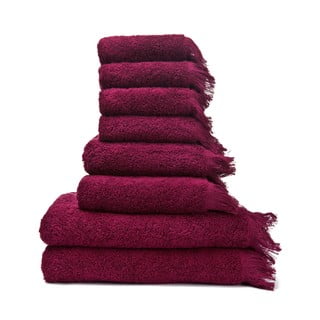 Set 8 prosoape din bumbac 100% Bonami Selection Red, roșu