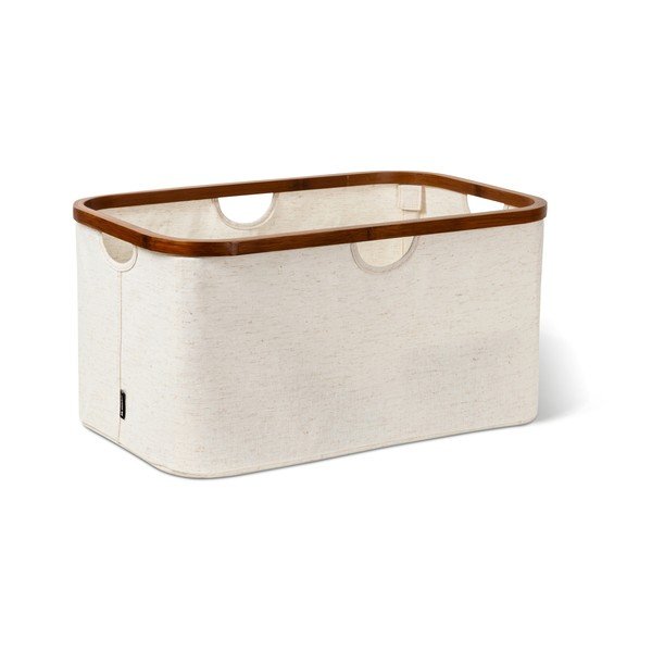 Coș de rufe crem din material textil pliabil Bamboo/Linen – Bigso