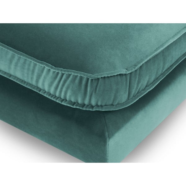 Taburet din catifea Kooko Home Lento, albastru petrol-image-3