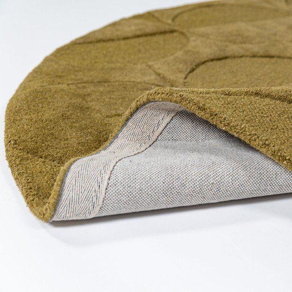 Covor verde închis țesut manual rotund din lână ø 160 cm Gigi – Flair Rugs-image-2