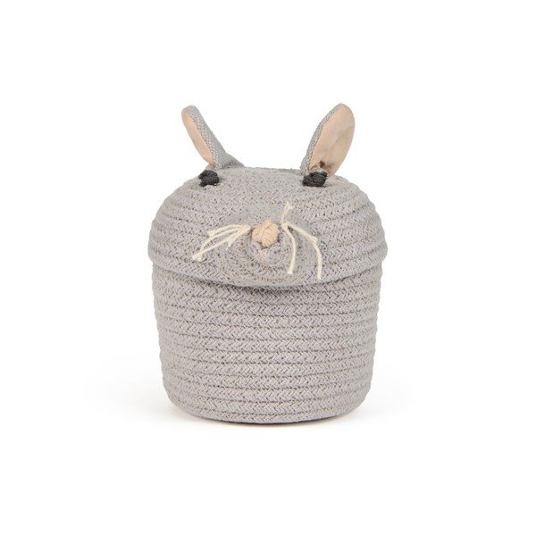 Coș de jucării pentru copii gri din material textil ø 15x15 cm Mini Renata the Rat – Lorena Canals