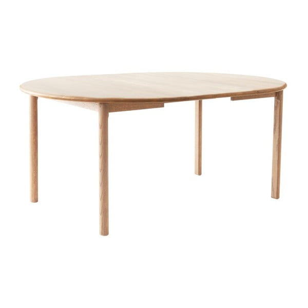 Masă de dining rotundă extensibilă din lemn de stejar cu blat suplimentar ø 120 cm Noor – Hammel Furniture-image-2