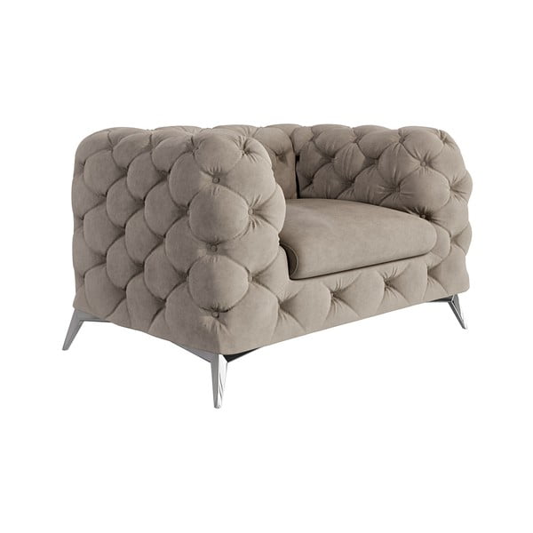 Fotoliu grej cu tapițerie din catifea Chelsea – Ropez