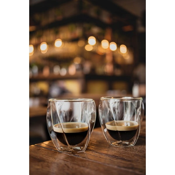 Căni 2 buc. pentru cappuccino, cu perete dublu 250 ml Cristallo – Vialli Design-image-1